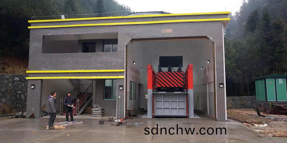 雙(shuang)缸(gang)擧陞垂直(zhi)式垃圾(ji)中(zhong)轉站(zhan)